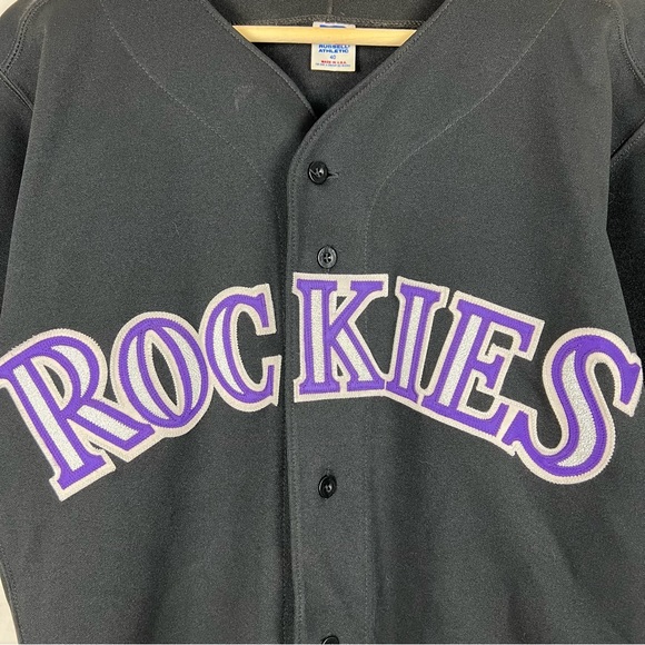 Vintage 90s Colorado Rockies MLB x Russell Athletic Diamond Jersey Sz 40 - Picture 5 of 7